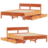 Giroletto senza Materasso Marrone Cera 140x200cm Massello Pino