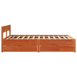 Letto senza Materasso Marrone Cera 135x190 cm in Legno di Pino
