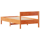 Letto senza Materasso Marrone Cera 90x190 cm in Legno di Pino