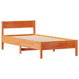 Letto senza Materasso Marrone Cera 75x190 cm in Legno di Pino