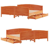 Letto senza Materasso Marrone Cera 180x200 cm in Legno di Pino
