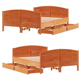 Giroletto senza Materasso Marrone Cera 140x200cm Massello Pino