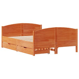 Letto senza Materasso Marrone Cera 140x190 cm in Legno di Pino