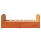 Letto senza Materasso Marrone Cera 140x190 cm in Legno di Pino