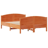 Letto senza Materasso Marrone Cera 140x190 cm in Legno di Pino