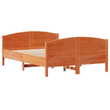 Letto senza Materasso Marrone Cera 135x190 cm in Legno di Pino