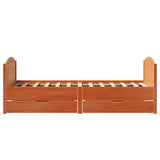 Letto senza Materasso Marrone Cera 100x200 cm in Legno di Pino