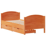 Letto senza Materasso Marrone Cera 90x190 cm in Legno di Pino