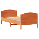 Letto senza Materasso Marrone Cera 90x190 cm in Legno di Pino