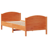Letto senza Materasso Marrone Cera 90x190 cm in Legno di Pino