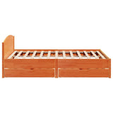 Letto senza Materasso Marrone Cera 180x200 cm in Legno di Pino