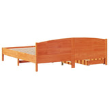 Letto senza Materasso Marrone Cera 180x200 cm in Legno di Pino