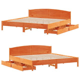 Letto senza Materasso Marrone Cera 180x200 cm in Legno di Pino