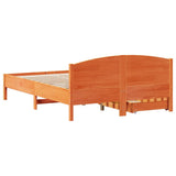 Giroletto senza Materasso Marrone Cera 140x200cm Massello Pino