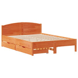 Letto senza Materasso Marrone Cera 120x200 cm in Legno di Pino