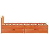 Letto senza Materasso Marrone Cera 90x200 cm Legno di Pino