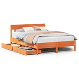 Letto senza Materasso Marrone Cera 150x200 cm in Legno di Pino