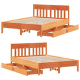 Letto senza Materasso Marrone Cera 150x200 cm in Legno di Pino