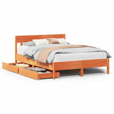 Letto senza Materasso Marrone Cera 140x190 cm in Legno di Pino