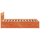 Letto senza Materasso Marrone Cera 140x190 cm in Legno di Pino