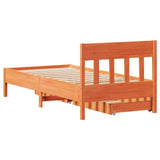 Letto senza Materasso Marrone Cera 75x190 cm in Legno di Pino