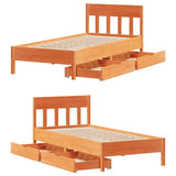Letto senza Materasso Marrone Cera 75x190 cm in Legno di Pino