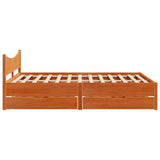 Giroletto Cassetti Marrone Cera 135x190 cm Legno Massello Pino