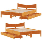 Giroletto Cassetti Marrone Cera 120x190 cm Legno Massello Pino