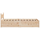 Giroletto con Cassetti 75x190 cm in Legno Massello di Pino