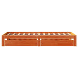 Giroletto Cassetti Marrone Cera 90x200 cm Legno Massello Pino