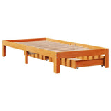 Giroletto Cassetti Marrone Cera 90x200 cm Legno Massello Pino