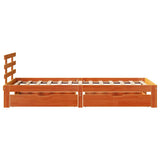 Giroletto Cassetti Marrone Cera 100x200 cm Legno Massello Pino