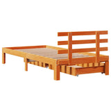 Giroletto Cassetti Marrone Cera 100x200 cm Legno Massello Pino