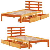 Giroletto Cassetti Marrone Cera 100x200 cm Legno Massello Pino