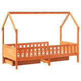 Giroletto per Bambini con Cassetti 90x190cm Legno Massello Pino