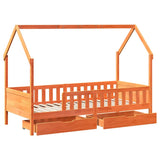 Giroletto per Bambini con Cassetti 90x190cm Legno Massello Pino