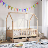 Giroletto per Bambini con Cassetti 80x170cm Legno Massello Pino