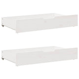 Dormeuse con Cassetti Bianco 90x200 cm Legno Massello di Pino