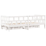 Dormeuse con Cassetti Bianco 90x200 cm Legno Massello di Pino