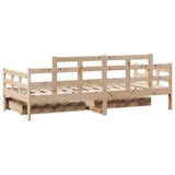 Dormeuse con Cassetti 90x200 cm Legno Massello Pino