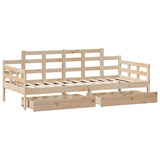 Dormeuse con Cassetti 90x200 cm Legno Massello Pino