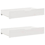 Dormeuse con Cassetti Bianco 90x190 cm Legno Massello di Pino
