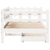 Dormeuse con Cassetti Bianco 90x190 cm Legno Massello di Pino