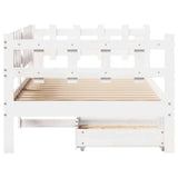 Dormeuse con Cassetti Bianco 90x190 cm Legno Massello di Pino
