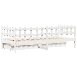 Dormeuse con Cassetti Bianco 90x190 cm Legno Massello di Pino