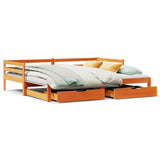 Dormeuse Letto Estraibile e Cassetti Marrone Cera 90x190cm Pino