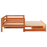 Dormeuse Letto Estraibile e Cassetti Marrone Cera 90x190cm Pino