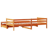 Dormeuse Letto Estraibile e Cassetti Marrone Cera 90x190cm Pino