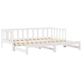 Letto Estraibile con Cassetti senza Materasso Bianco 90x200 cm