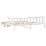 Letto Estraibile con Cassetti senza Materasso Bianco 90x200 cm